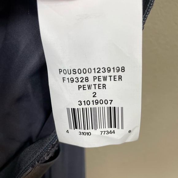 David's Bridal Long Bridesmaid Dress with Lace Bodice pewter, sz 2, F19328 - Picture 9 of 15